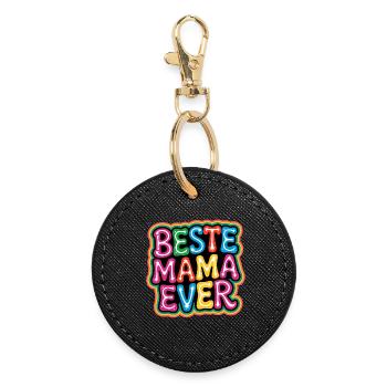 Best Mom Ever - Round Keyring - black - Front