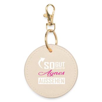 So gut kann nur eine Agnes aussehen - Runder Schlüsselanhänger - Auster - Vorne
