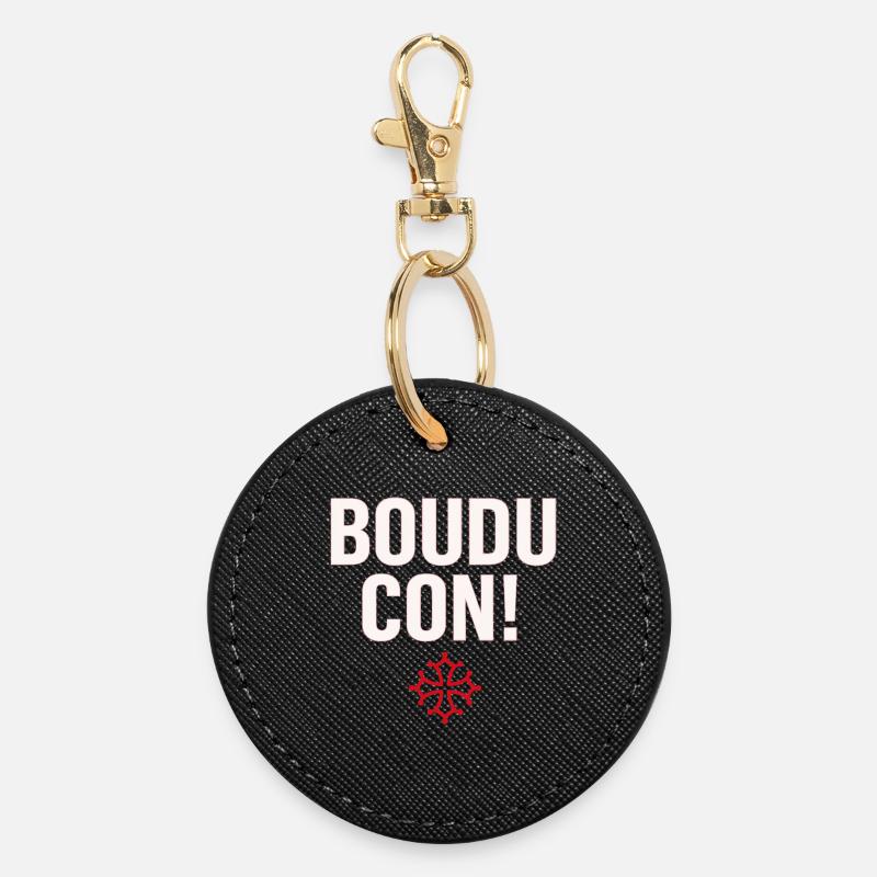 Damn idiot! - Round Keyring - black