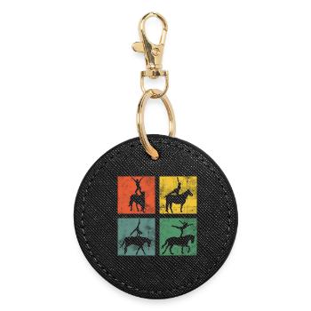 Vaulting Equestrian Riding Horse Gymnastics - Round Keyring - black - Front