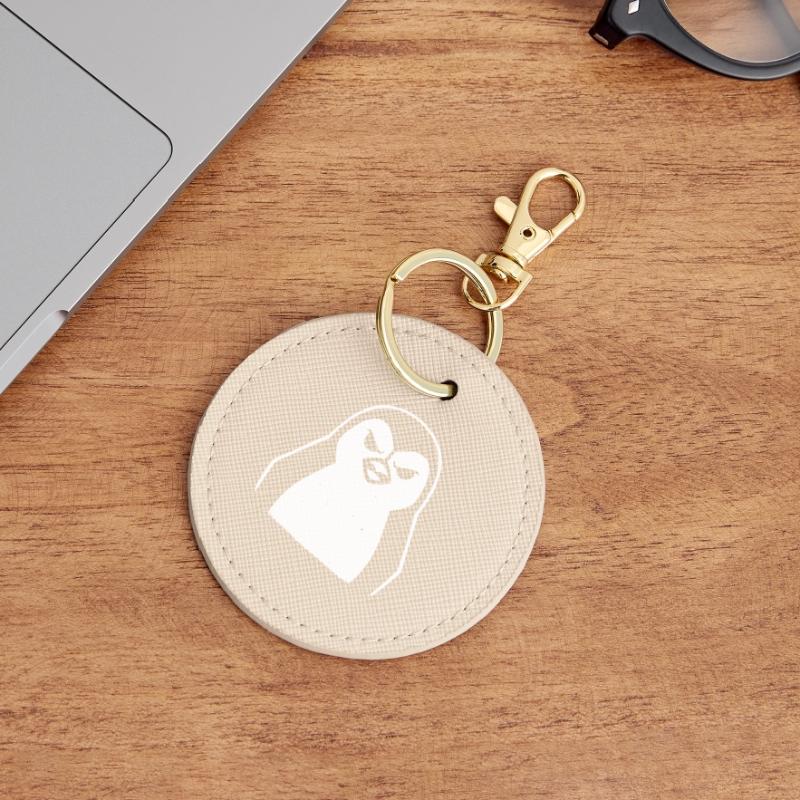 penguin stencil grunge minimalist-vector Linux Round Keyring