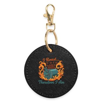 Je rôtis, donc je suis - Porte-clés rond - noir - Devant