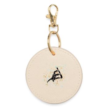 Blue-gold splashed snowboard - Round Keyring - oyster - Front