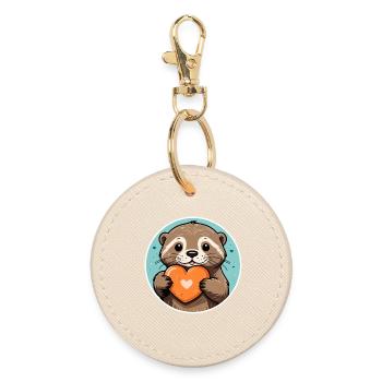 Favorite Pebble Otter - Runder Schlüsselanhänger - Auster - Vorne