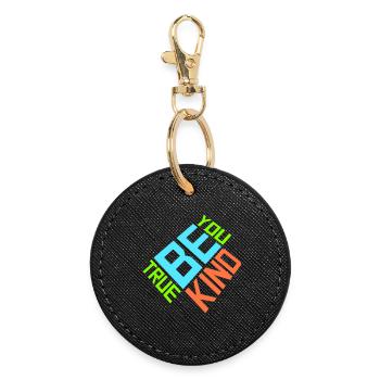 Be Kind Be True Be You Inspirational Self-Love - Round Keyring - black - Front