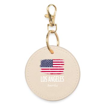 Los Angeles - Runder Schlüsselanhänger - Auster - Vorne