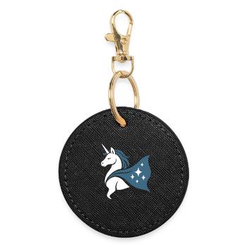 Licorne Stellaire Forte, Super-héroïne Noble - Porte-clés rond - noir - Devant