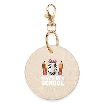 Leopard Pencil Back To School - Round Keyring - oyster - Front
