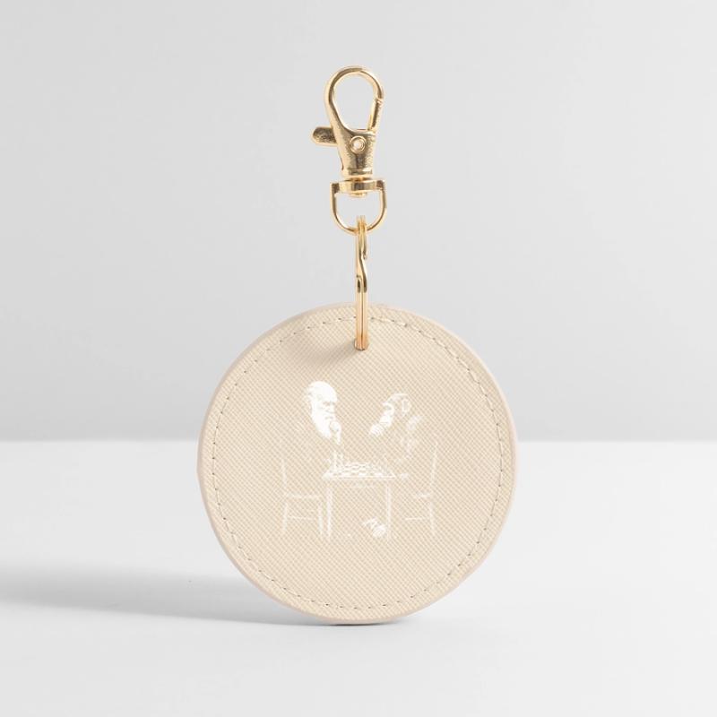 Darwin joue aux échecs avec un singe - Jeu d’évolution Porte-clés rond