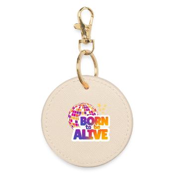 Born to be alive - Round Keyring - oyster - Front