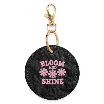 Bloom and Shine Floral Cheer - Runder Schlüsselanhänger - Schwarz - Vorne