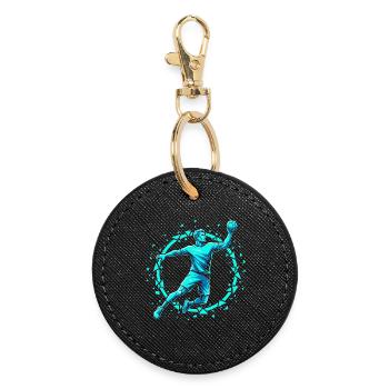Cadeau d’entraînement à la chaleur passion du handball - Porte-clés rond - noir - Devant