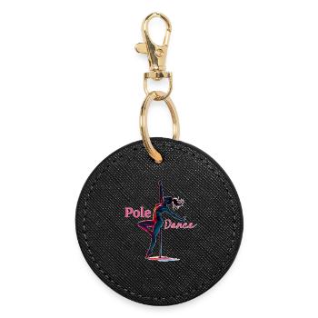 Danseuse au poteau Don acrobatique élégant - Porte-clés rond - noir - Devant