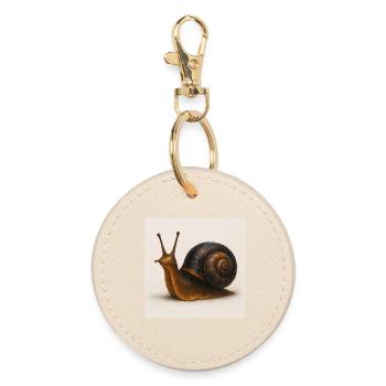 Escargot à la coquille bleue scintillante - Porte-clés rond - huître - Devant