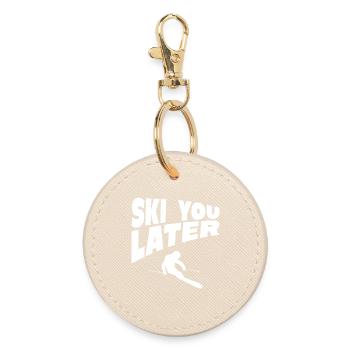 Ski You Later Driver Humor - Round Keyring - oyster - Front