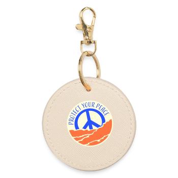 Protégez votre paix Santé mentale Pleine conscience - Porte-clés rond - huître - Devant