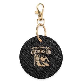 Boots de cowboy Papa en Line Dance - Porte-clés rond - noir - Devant