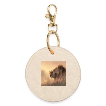 Tender Lions – Family in the Sunlight - Round Keyring - oyster - Front