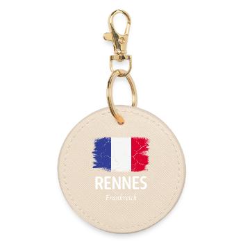 Rennes - Round Keyring - oyster - Front