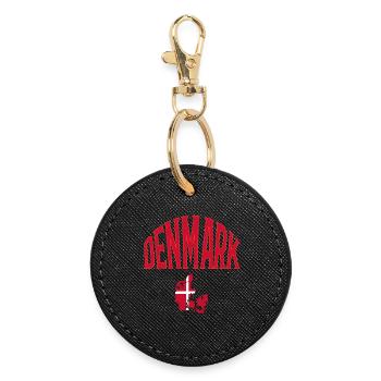 Denmark - Round Keyring - black - Front