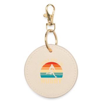 I can't I have rugby gift rugby - Round Keyring - oyster - Front