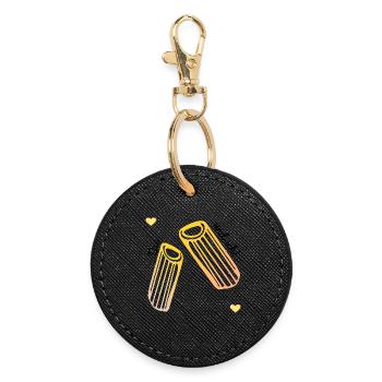 Amour des pâtes de la Saint-Valentin - Porte-clés rond - noir - Devant