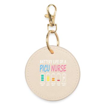 Battery Level of a Pediatric Intensive Care Nurse Humor - Round Keyring - oyster - Front
