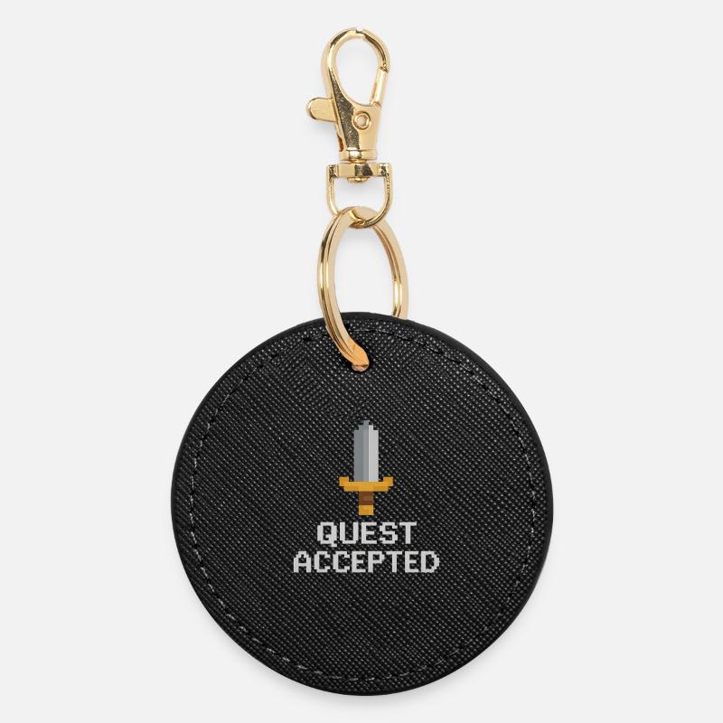 Sword Pixel Accepté par la quête - Porte-clés rond - noir