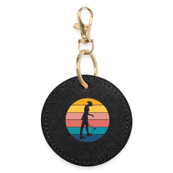 Tennis - Round Keyring - black - Front