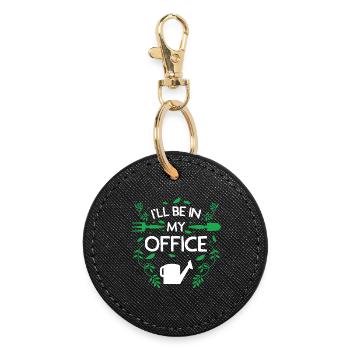 I’ll Be In My Office Gardening Gift Art - Runder Schlüsselanhänger - Schwarz - Vorne