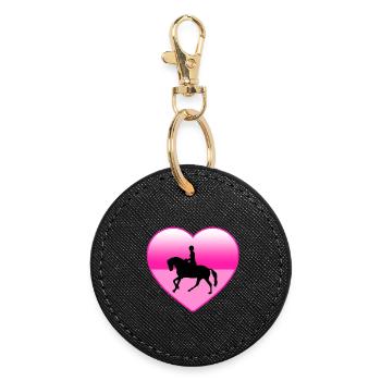 Chevaux - Porte-clés rond - noir - Devant