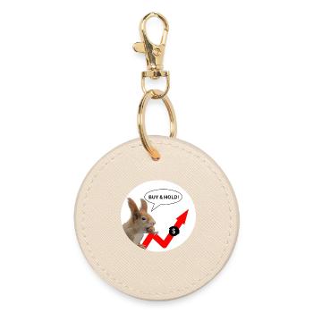 Financial Shirt Squirrel Buy & Hold - Round Keyring - oyster - Front