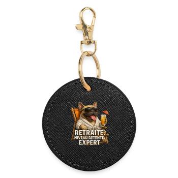 Expert Retraté Relaxation Bulldog - Round Keyring - black - Front