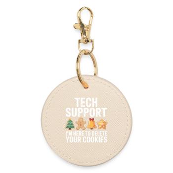 Badge Cookies Support Technique - Porte-clés rond - huître - Devant