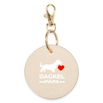 Dackel - Runder Schlüsselanhänger - Auster - Vorne