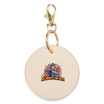 Superheroine Mom: My Mom Is the Best - Round Keyring - oyster - Front