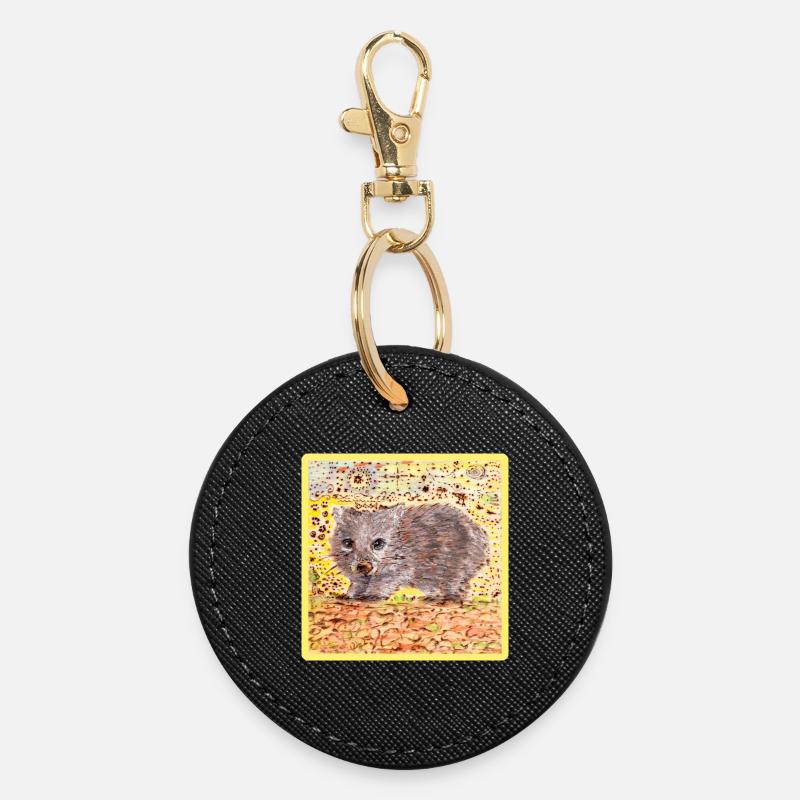 Wombat - Porte-clés rond - noir
