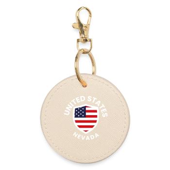 Flag Shield USA Las Vegas - Round Keyring - oyster - Front