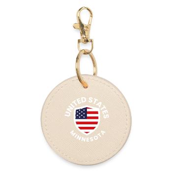 Conception du Minnesota Shield des États-Unis patriotiques - Porte-clés rond - huître - Devant