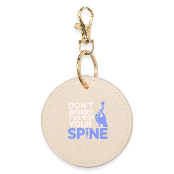 Chiropractor Keep Your Spine In Line Professional  - Round Keyring - oyster - Front