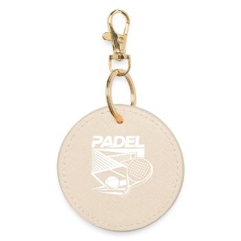 Padel Terrain & Raquette – Design Sport blanc - Porte-clés rond - huître - Devant