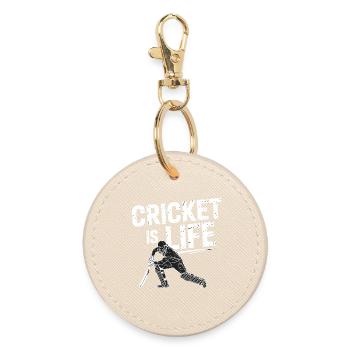 Lustiges Kricket Spruch Vintage Cricket Spiel - Runder Schlüsselanhänger - Auster - Vorne