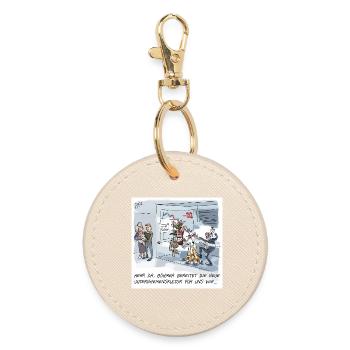 New corporate culture sparked - Round Keyring - oyster - Front