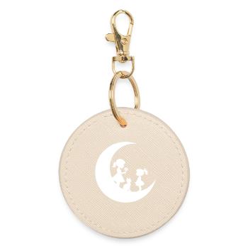 Silhouette de la Fêle Fleur sur la Lune - Porte-clés rond - huître - Devant