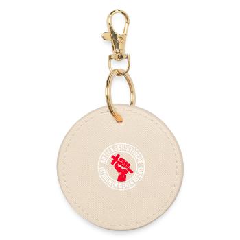Anti-fascist Catholics against the right - Round Keyring - oyster - Front