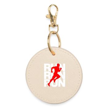 JOGGEN, RUN POWER! SPORT, LAUFEN, JUST RUN - Runder Schlüsselanhänger - Auster - Vorne