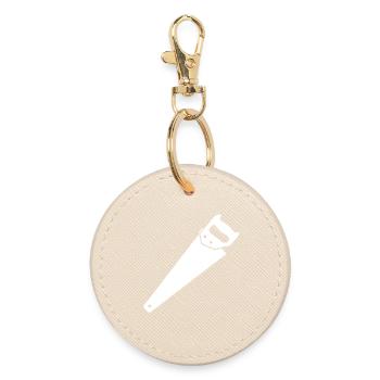 Scie à la main Queue de renard Bois propre - Porte-clés rond - huître - Devant