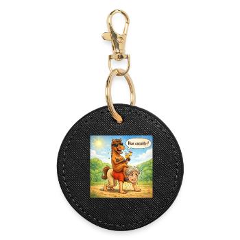 Reversal of horse - male roles - Round Keyring - black - Front