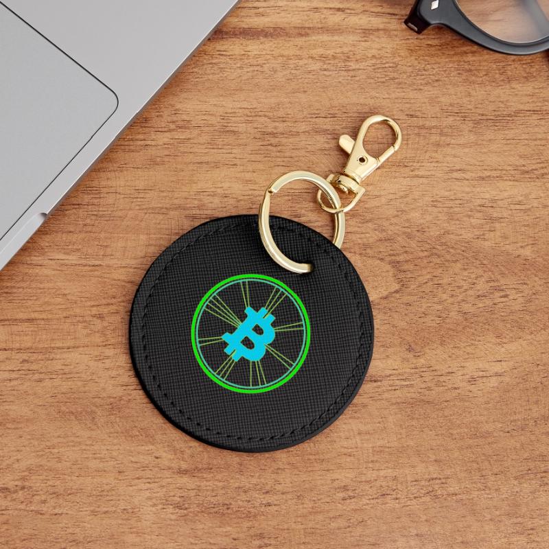 Bitcoin Wireframe Speed Future Vector Round Keyring