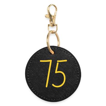 75 - Round Keyring - black - Front